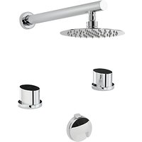 Abode Debut Thermostatic Deck Mounted 2 Hole Bath Overflow Filler Kit With Wall Mounted Shower