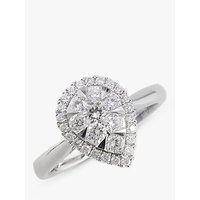 EWA 18ct White Gold Pear Shaped Diamond Cluster Engagement Ring, White Gold