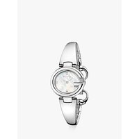 Gucci YA134504 Women's Guccissima Diamond Bangle Strap Watch, Silver