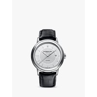 Raymond Weil 2847-STC30001 Men's Maestro Automatic Leather Strap Watch, Black/Silver