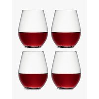LSA International Wine Collection Stemless Red Wine Glasses, Set Of 4