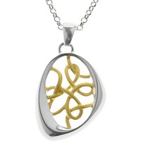 Nina B Sterling Silver Asymmetric Gold Plated Threads Pendant, Silver/Gold