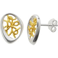 Nina B Sterling Silver Gold Plated Thread Stud Earrings