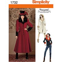 Simplicity Costume Coat Sewing Pattern, 1732