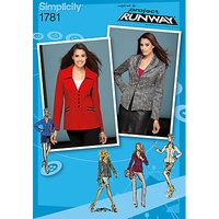 Simplicity Jackets Project Runway Collection Sewing Leaflet, 1781, R5