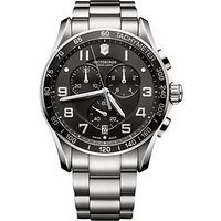 Victorinox 241650 Men's Classic XLS Chronograph Bracelet Strap Watch, Silver/Black