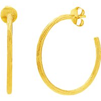 Auren 18ct Gold Vermeil Branch Textured Hoop Earrings, Gold