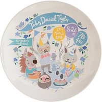 Ethel And Co Personalised Woodland Picnic Decorative Plate, Blue