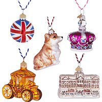 Bombki Tourism Little Royal London Glass Hanging Decorations, Set Of 5