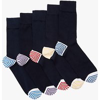 John Lewis Heel & Toe Stripe Socks, Pack Of 5, Multi
