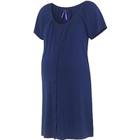 Séraphine Gemma Two-Button Maternity Nightdress, Mid Blue