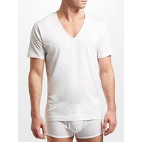 Sunspel Superfine Low V-Neck Underwear T-Shirt, White