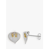 Nina B Sterling Silver Flower Stud Earrings, Silver / Gold