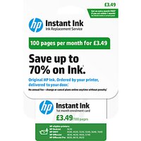 HP Instant Ink Enrolment Card, 100 Pages