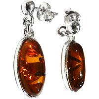 Goldmajor Amber And Sterling Silver Drop Earrings, Silver