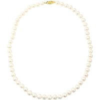A B Davis 9ct Freshwater Pearl Necklace, White