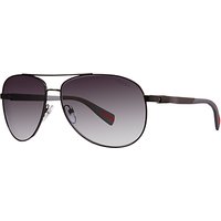 Prada Linea Rossa PS51OS Polarised Aviator Sunglasses, Black