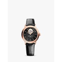 Raymond Weil 2827-PC5-20001 Men's Maestro Rose Gold Plated Leather Strap Watch, Black