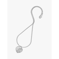 Dower & Hall Hammered Heart Necklace, Silver
