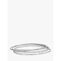 Dower & Hall Hammered Silver Trio Bangles, Silver