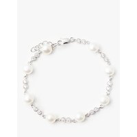 Lido Pearls Circle Cubic Zirconia And Pearl Bracelet, White