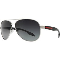 Prada Linea Rossa PS53PS Classic Aviator Metal Frame Sunglasses, Grey