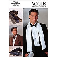 Vogue Men's Accessories Ties & Scarves Sewing Pattern, 7104