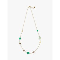 John Lewis Gemstones Gold Plated Onyx Hammered Disc Necklace, Multi