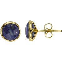 John Lewis Gemstones Gold Plated Round Stud Earrings, Lapis