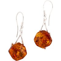 Be-Jewelled Amber Facet Style Earrings, Cognac