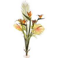 Peony Artificial Tropical Flower Mix In Goblet Vase
