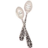 Cutlery Commission Silver-Plated Mr & Mrs Right Teaspoon Set