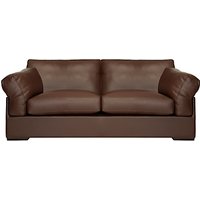 John Lewis Java Large 3 Seater Leather Sofa, Nature Brown