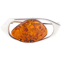 Be-Jewelled Amber Free Form Brooch, Cognac