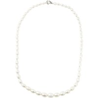 A B Davis Sterling Silver Graduated Pearl Necklace, Silver