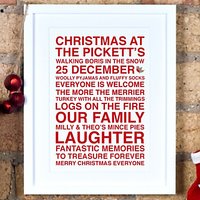 Megan Claire Personalised Christmas Framed Print, 35.5 X 27.5cm
