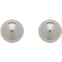 Finesse 12mm Faux Pearl Stud Earrings, Grey