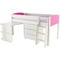 Stompa Uno S Plus Mid-Sleeper With Pull-Out Desk And 3 Drawer Chest