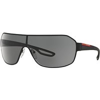 Prada Linea Rossa PS 52QS Wraparound Sunglasses, Black