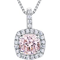 Jools By Jenny Brown Sterling Silver Cubic Zirconia Square Cushion Pendant