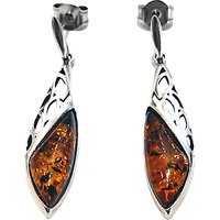 Goldmajor Amber And Sterling Silver Drop Earrings, Amber