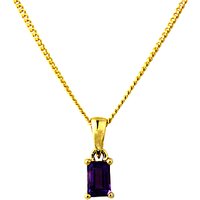 A B Davis 9ct Gold Amethyst Pendant Necklace, Purple