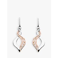 Kit Heath Grace Rose Gold Plated Sterling Silver Earrings, Rose Gold/Silver