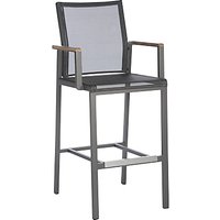 Barlow Tyrie Aura Outdoor Bar Chair, FSC-Certified (Teak), Graphite