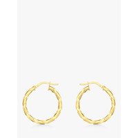 IBB 9ct Gold Twist Creole Earrings, Gold