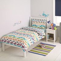 Little Home At John Lewis Two-by-Two Whales & Waves Duvet Cover And Pillowcase Set, Single