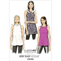 Vogue Very Easy Women's Sleeveless Top Sewing Pattern, 9109