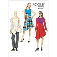 Vogue Women's Asymmetric Tunic, Dress And Trousers Sewing Pattern, 9107