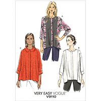 Vogue Very Easy Women's Batwing Sleeve Shirt Sewing Pattern, 9110