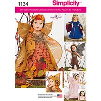 Simplicity 18 Doll Mystical Clothes Sewing Pattern, 1134, One Size